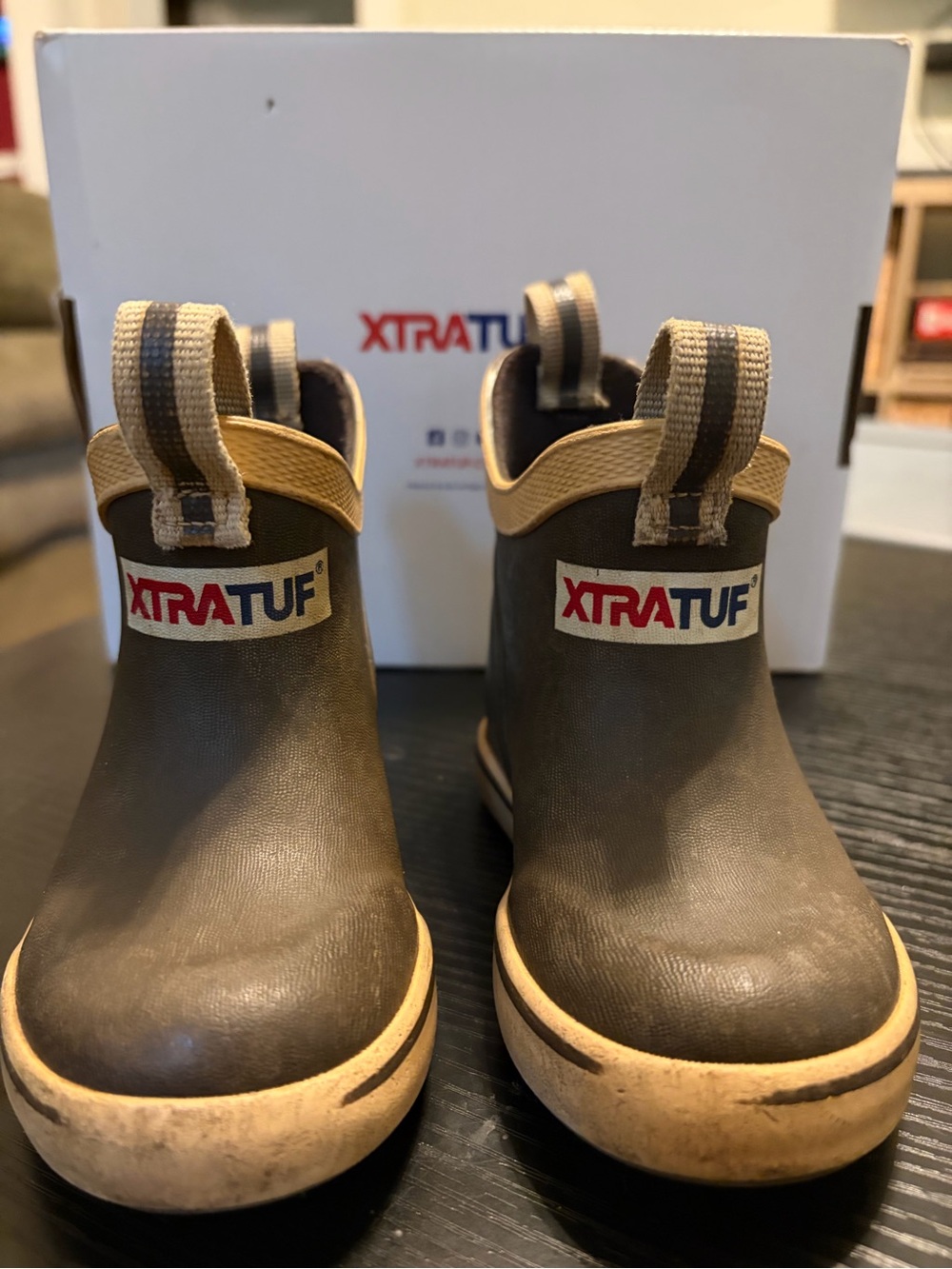 XTRATUF Kids' Brown Slip-On Waterproof Pull-On Boots